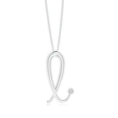Angara 2 Mm Bezel-set Diamond Lowercase "l" Initial Pendant In Metallic
