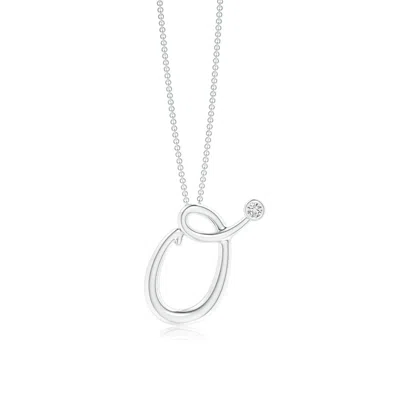 Angara 2 Mm Bezel-set Diamond Lowercase "o" Initial Pendant In Metallic