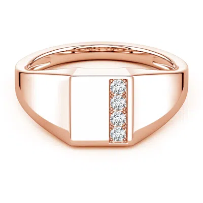 Angara 2 Mm Lab-grown Diamond Rectangular-shaped Men's Signet Ring In Gold
