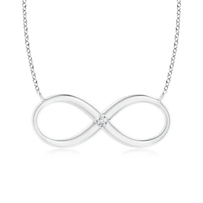 Angara 2 Mm Sideways Infinity Necklace With Gypsy Diamond In Metallic