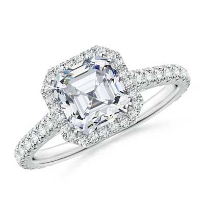 Angara 2.08 Ctw Asscher-cut Diamond Halo Ring In Metallic