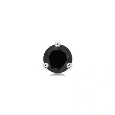 Angara 2.1 Ctw Black Onyx Martini Stud Earring In White Gold/black