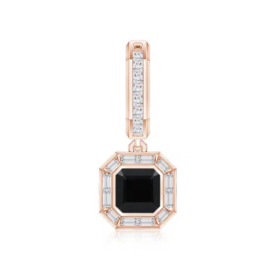 Angara 2.19 Ctw Asscher-cut Enhanced Black Diamond Men's Dangle Earring In Multi