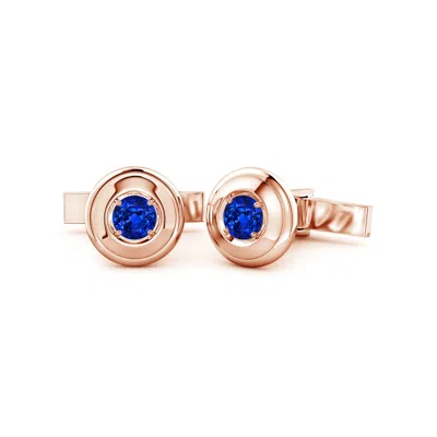 Angara 2.4 Ctw Men's Lab-grown Blue Sapphire Cufflinks In Gold