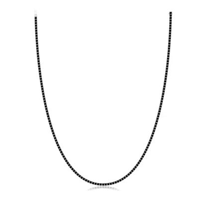 Angara 24.8 Ctw Enhanced Black Diamond Men's Tennis Necklace
