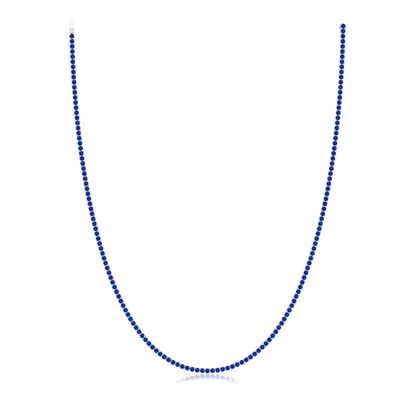 Angara 24.8 Ctw Lab-grown Blue Sapphire Men's Tennis Necklace