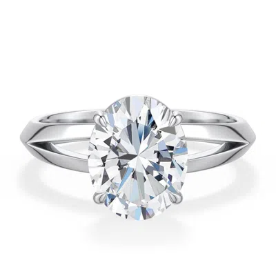 Angara 2.5 Ctw Oval Diamond Knife-edge Split Shank Engagement Ring In Metallic