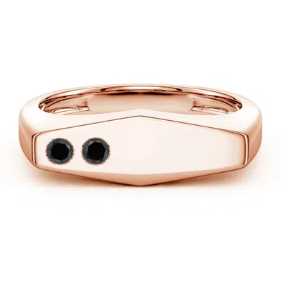 Angara 2.5 Mm Flush-set Enhanced Black Diamond Men's Signet Ring In Gold