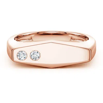 Angara 2.5 Mm Flush-set Lab-grown Diamond Men's Signet Ring In Neutral