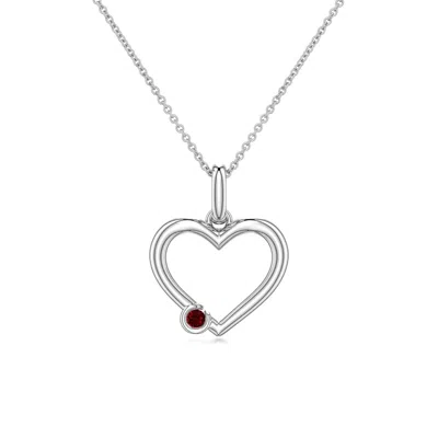 Angara 2.5 Mm Offset Lab-grown Ruby Open Heart Pendant In Neutral