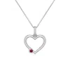Angara 2.5 Mm Offset Ruby Open Heart Pendant In Metallic