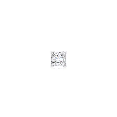 Angara 2.5 Mm Princess-cut Diamond Men's Solitaire Single Stud Earring In Platinum/g