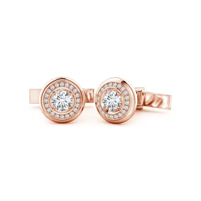 Angara 2.54 Ctw Lab-grown Diamond Halo Men's Cufflinks In Gold