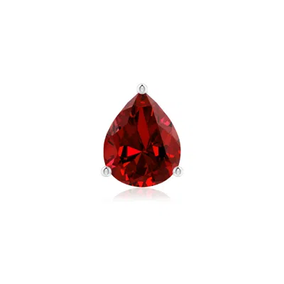 Angara 2.7 Ctw Pear-shaped Lab-grown Ruby Stud Earring In Platinum/deep Rich Red
