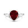 Angara 2.7 Ctw Solitaire Pear Lab-grown Ruby V-shaped Engagement Ring In Red