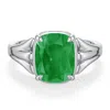 Angara 2.75 Ctw Cushion Rectangular Emerald Scrollwork Engagement Ring In Metallic