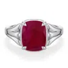 Angara 3.3 Ctw Cushion Rectangular Ruby Scrollwork Engagement Ring In Metallic