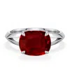 Angara 3.3 Ctw East-west Cushion Rectangular Lab-grown Ruby Engagement Ring In Burgundy