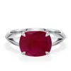 Angara 3.3 Ctw East-west Cushion Rectangular Ruby Engagement Ring In Metallic
