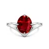 Angara 3.3 Ctw Solitaire Oval Lab-grown Ruby V-shaped Engagement Ring In Red