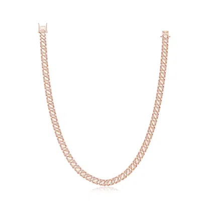 Angara 3.49 Ctw Pavé-set Lab-grown Diamond Men's Octagon Link Chain Necklace In Gold