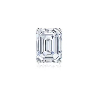 Angara 3.5 Ctw Prong-set Emerald-cut Diamond Solitaire Stud Earring In Platinum/g