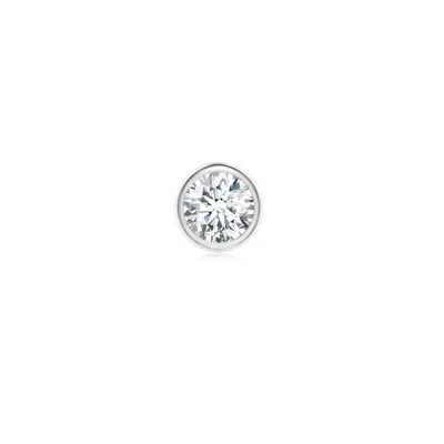 Angara 4 Mm Bezel-set Diamond Men's Martini Single Stud Earring In Platinum/g