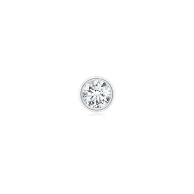 Angara 4 Mm Bezel-set Diamond Men's Solitaire Single Stud Earring In Platinum/g