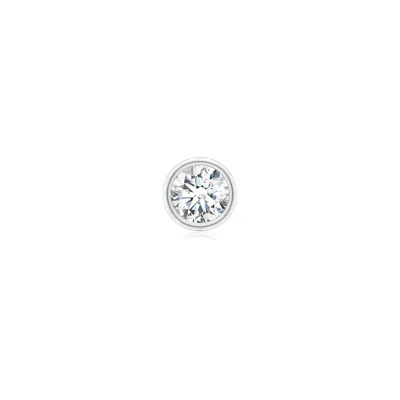Angara 4 Mm Bezel-set Diamond Solitaire Stud Earring In Platinum/g