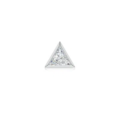 Angara 4 Mm Bezel-set Triangular Diamond Solitaire Stud Earring In Platinum/g