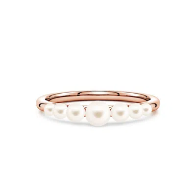 Angara 4 Mm Graduated Freshwater Pearl Ring In Gold