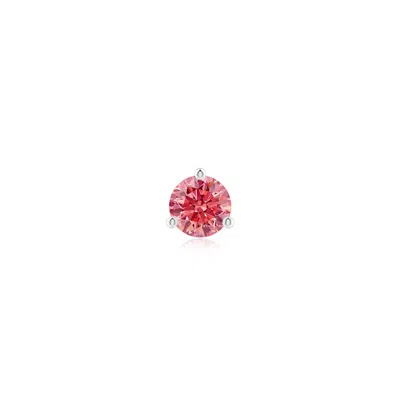 Angara 4 Mm Prong-set Round Fancy Intense Pink Diamond Martini Stud Earring In Platinum/fancy Intense