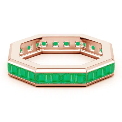 Angara 4.2 Ctw Square-cut Emerald Men's Octagon Eternity Ring In Metallic