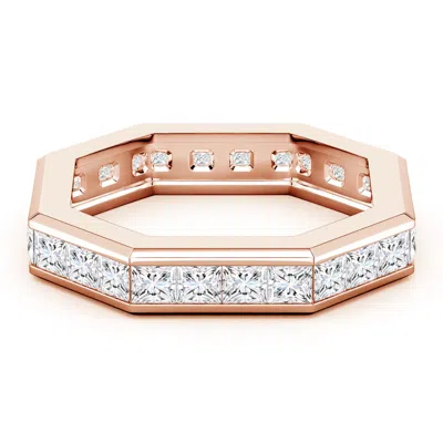 Angara 4.48 Ctw Princess-cut Lab-grown Diamond Men's Octagon Eternity Ring In Gold