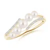 Angara 4mm Seed Freshwater Pearl Bypass Ring In Yellow Gold/white