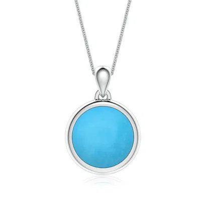 Angara 5.31 Ctw Round Turquoise Men's Medallion Pendant In Blue