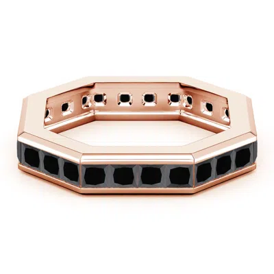 Angara 5.6 Ctw Princess-cut Enhanced Black Diamond Men's Octagon Eternity Ring In Metallic