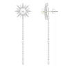 Angara 5mm Starburst Freshwater Pearl Gemini Multi-wear Chain Earrings In White Gold/white