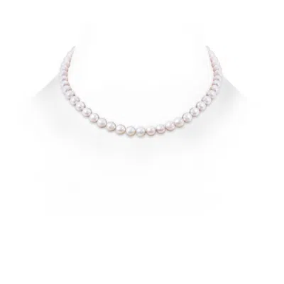 Angara 6-7mm 6-7mm, 16" Japanese Akoya Pearl Single Strand Necklace In White