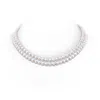 Angara 6-7mm 6-7mm, 18" Japanese Akoya Pearl Double Strand Necklace In White Gold/ivory