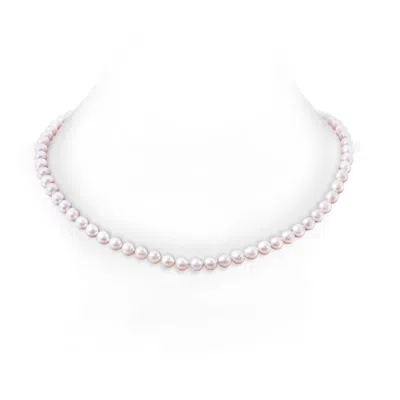 Angara 6-7mm 6-7mm, 22" Japanese Akoya Pearl Single Strand Necklace In Pink