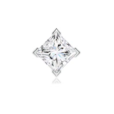 Angara 6.0 Ctw Princess-cut Lab-grown Diamond Men's Single Stud Earring In Platinum/d-e