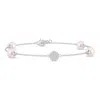 Angara 6mm Japanese Akoya Pearl Bracelet With Pave-set Diamond Disc In White Gold/pinkish