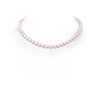 Angara 7-8mm 7-8mm, 16" Single Strand Japanese Akoya Pearl Necklace In Pink