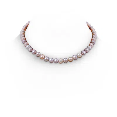 Angara 7-8mm 7-8mm, 18" Multicolor Freshwater Pearl Necklace In White
