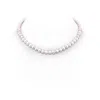 Angara 7-8mm 7-8mm, 18" Single Strand Freshwater Pearl Necklace In White Gold/white