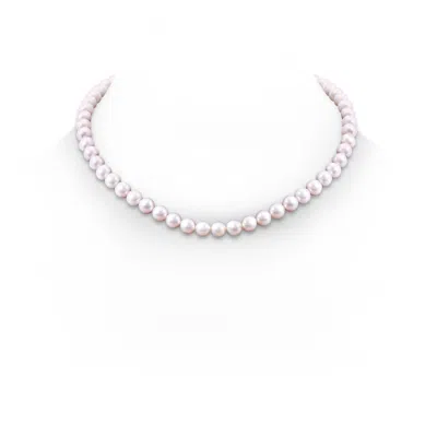 Angara 7-8mm 7-8mm, 18" Single Strand Freshwater Pearl Necklace In Pink