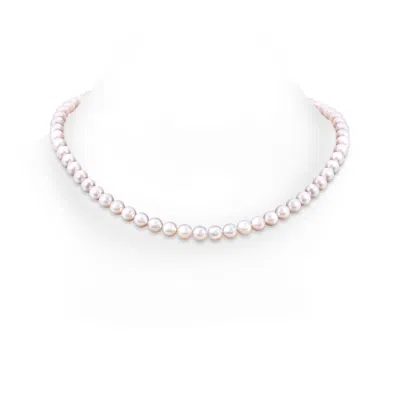 Angara 7-8mm 7-8mm, 20" Single Strand Japanese Akoya Pearl Necklace In White