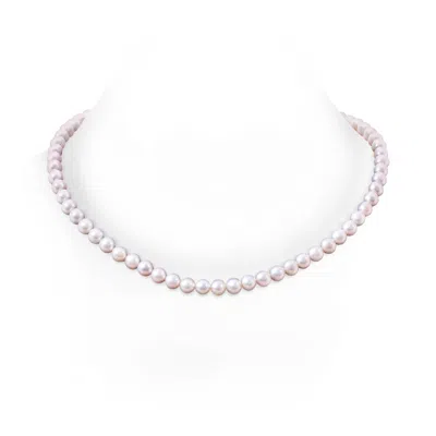 Angara 7-8mm 7-8mm, 22" Single Strand Freshwater Pearl Necklace In Pink