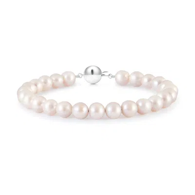 Angara 7mm Classic Japanese Akoya Pearl Single Strand Bracelet In Neutral